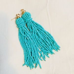 Long Dangle Beaded Earrings